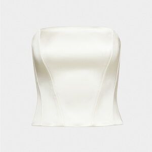 🤍NWT🤍 Castle Satin Bustier in Light Birch